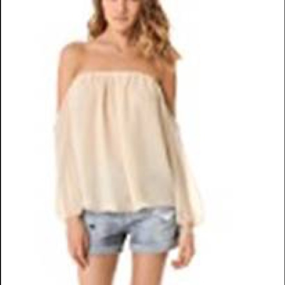 Beige off-the-shoulder top